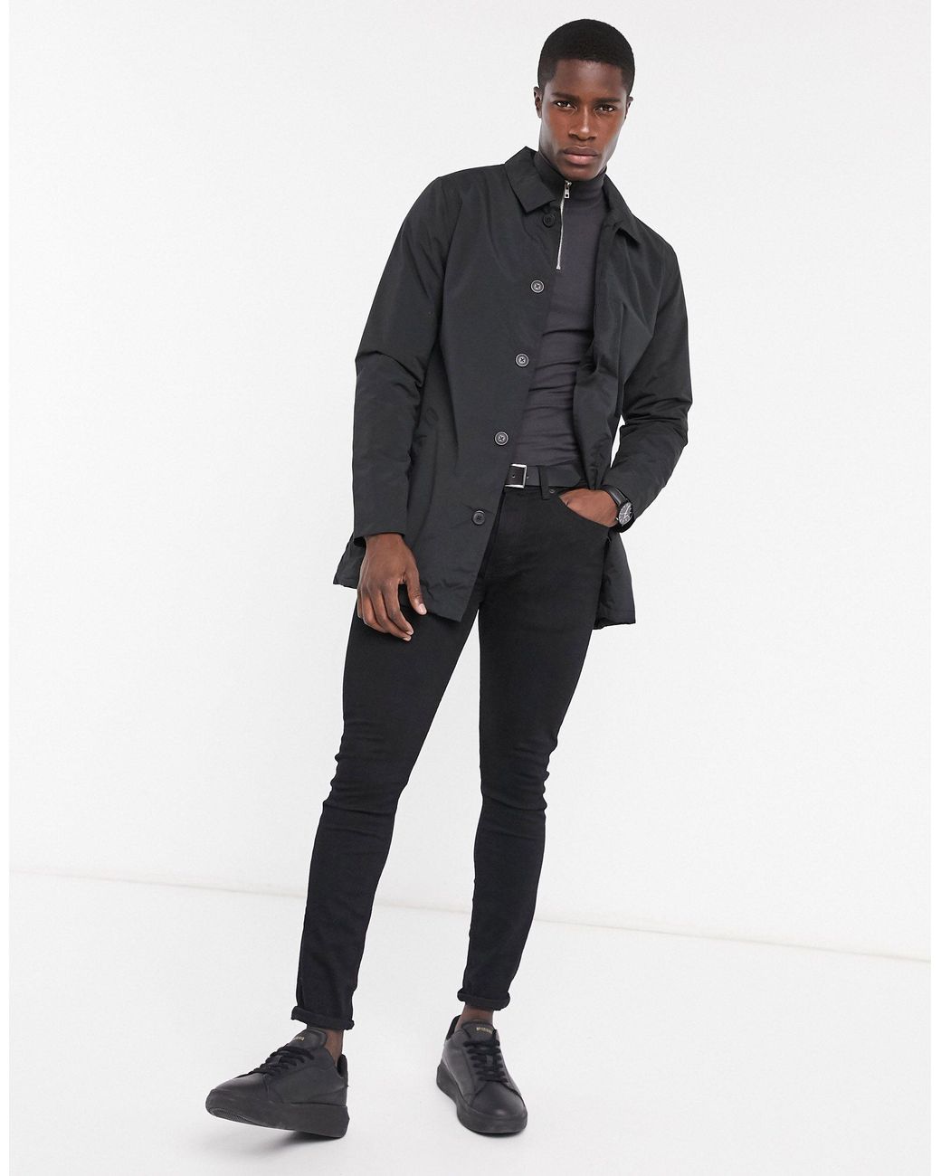 French Connection Lined Mac Jacket in Black for Men | Lyst Canada