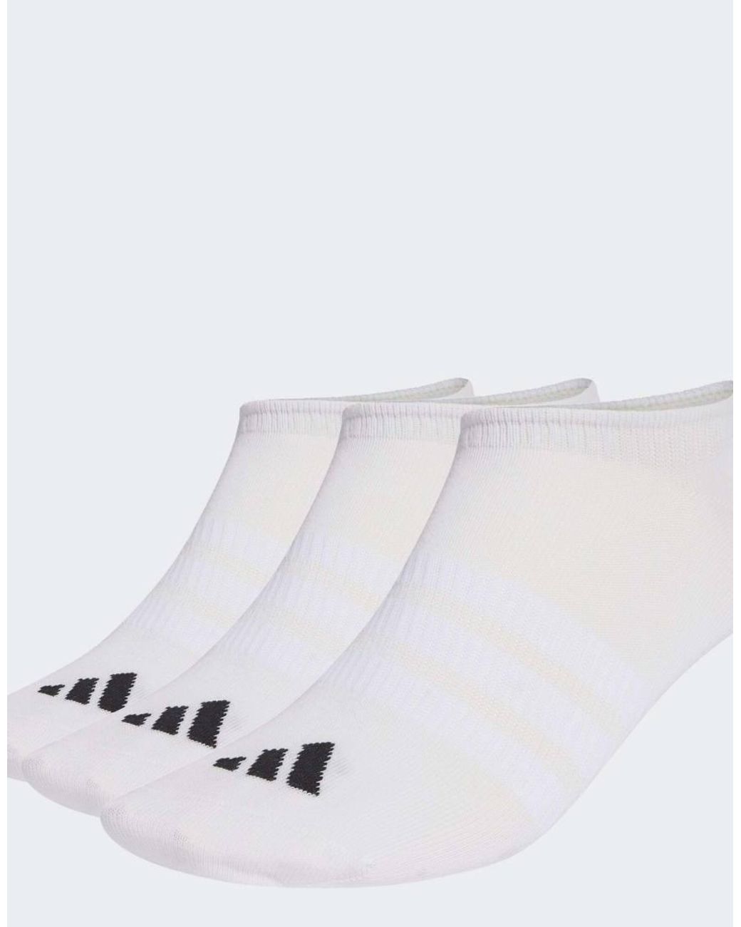 Adidas Originals White Thin&Light Sportswear No Show Socks 3 Pair Pack