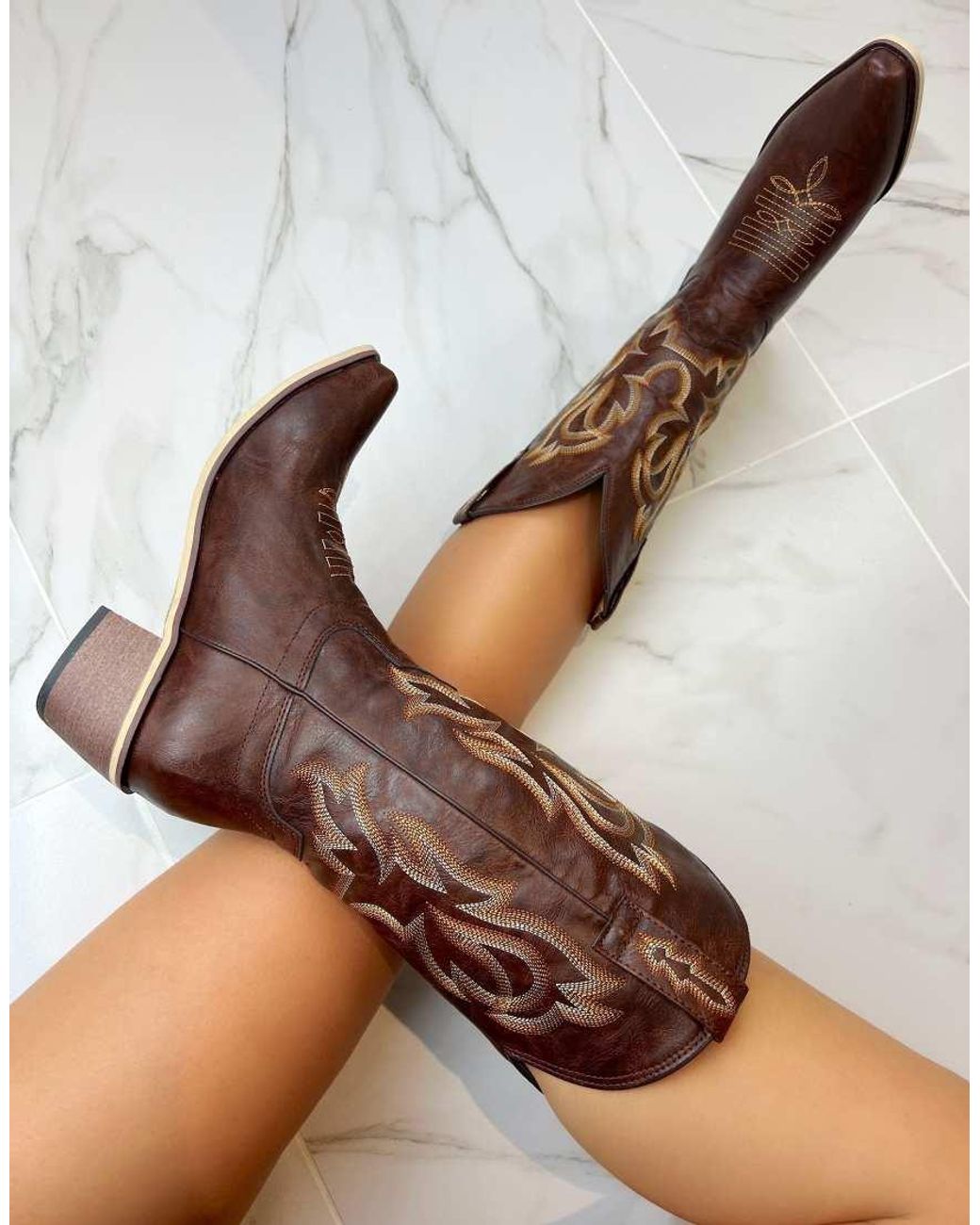 GIA STUDIOS Brown Cowboy Boots