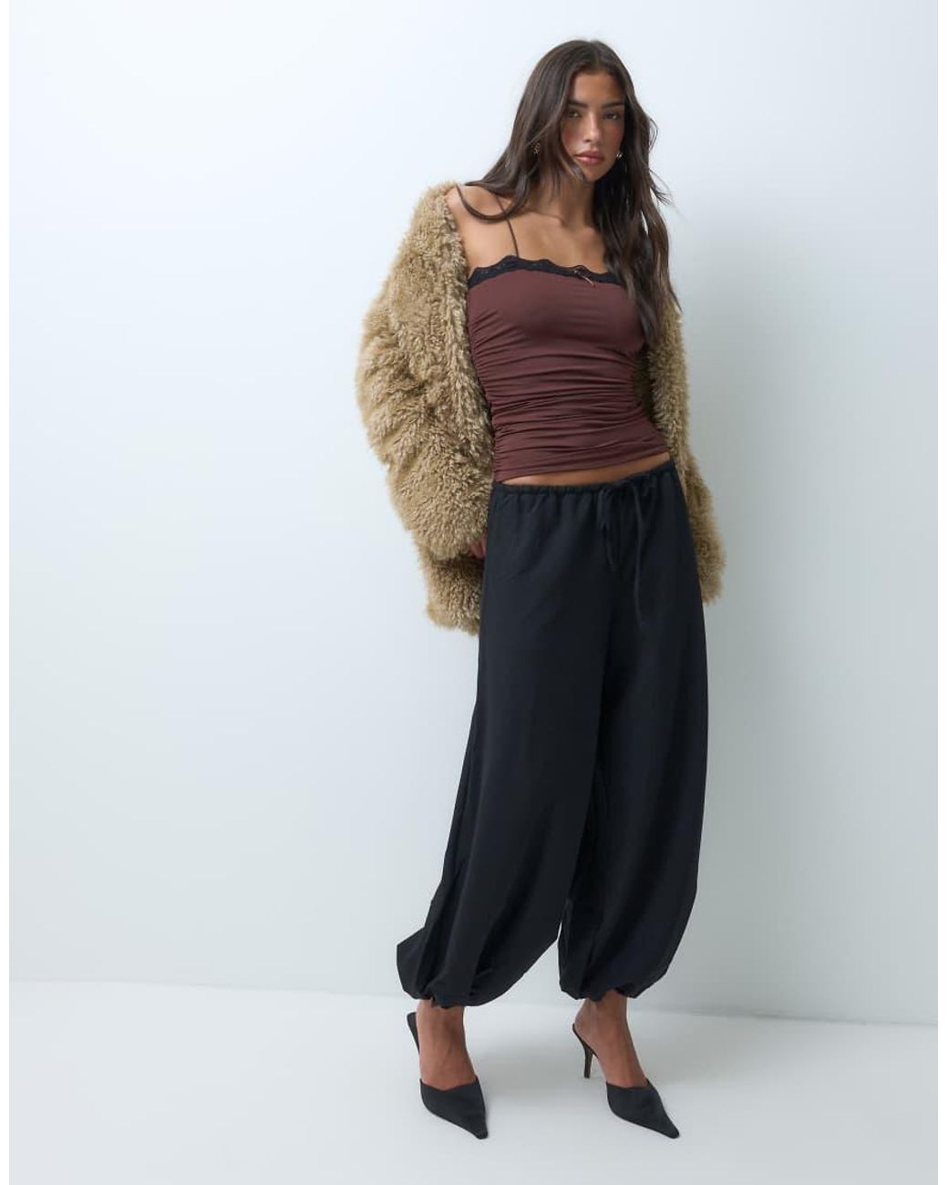 ASOS Purple Slinky Ruched Side Cami