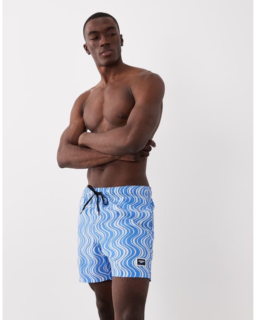 Speedo Blue Printed 16' Redondo Edge Swim Shorts for men