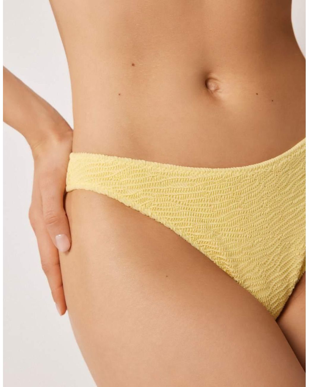 Calzedonia Natural Bikini Bottoms Crinkle Waves