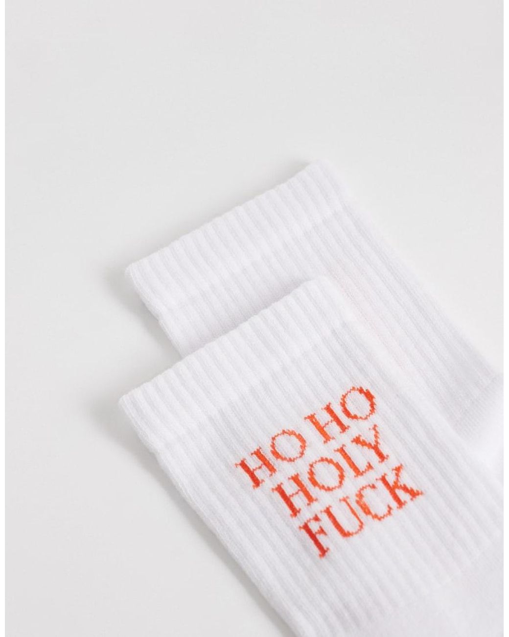 ASOS White Socks With Christmas Swear Word Graphic for men