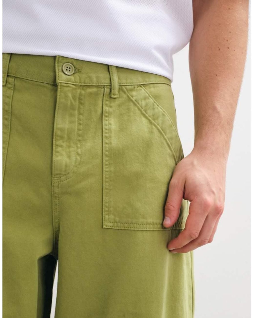ASOS Green Barrel Trousers for men