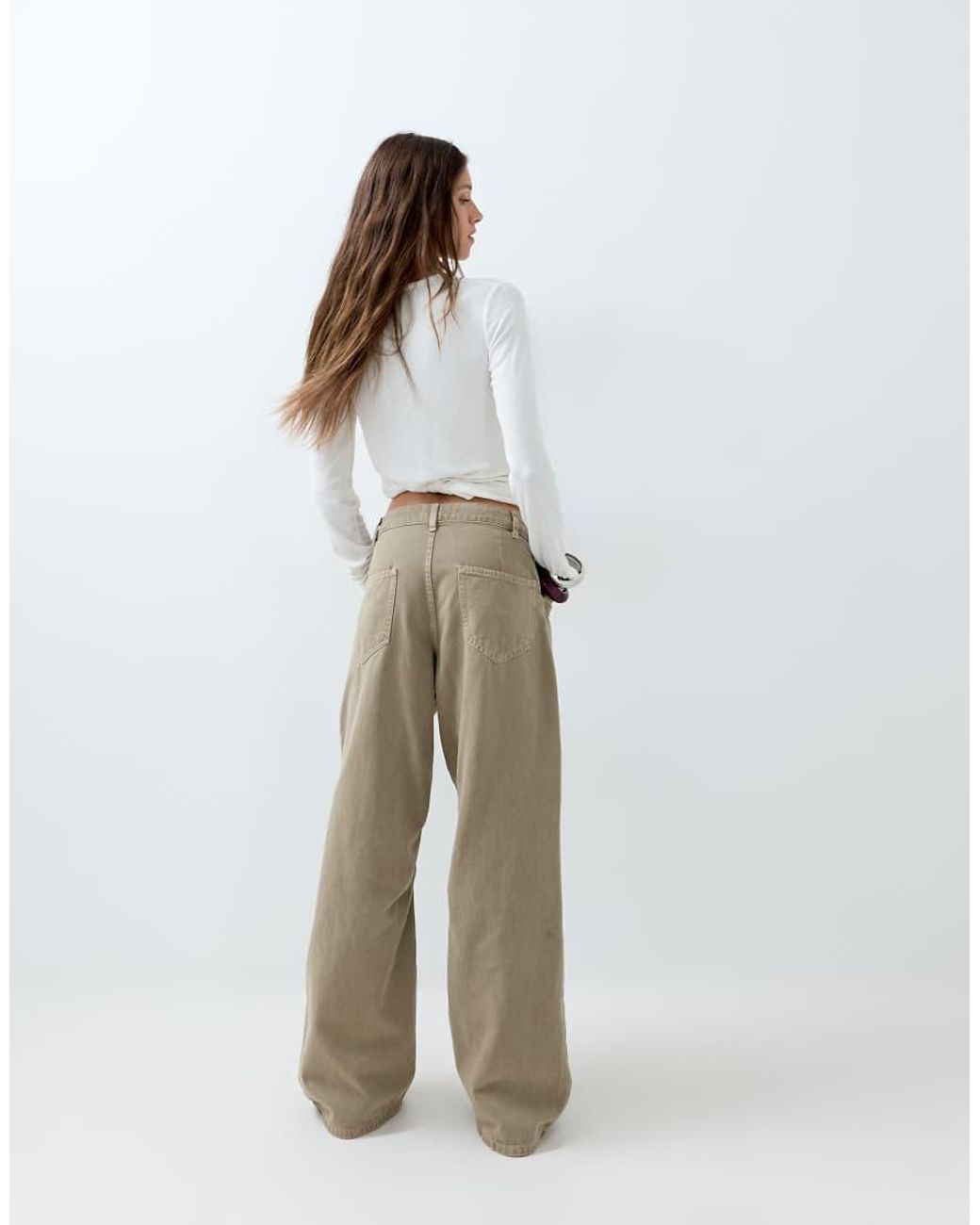 ASOS Natural Cargo Pants With Knee Seams