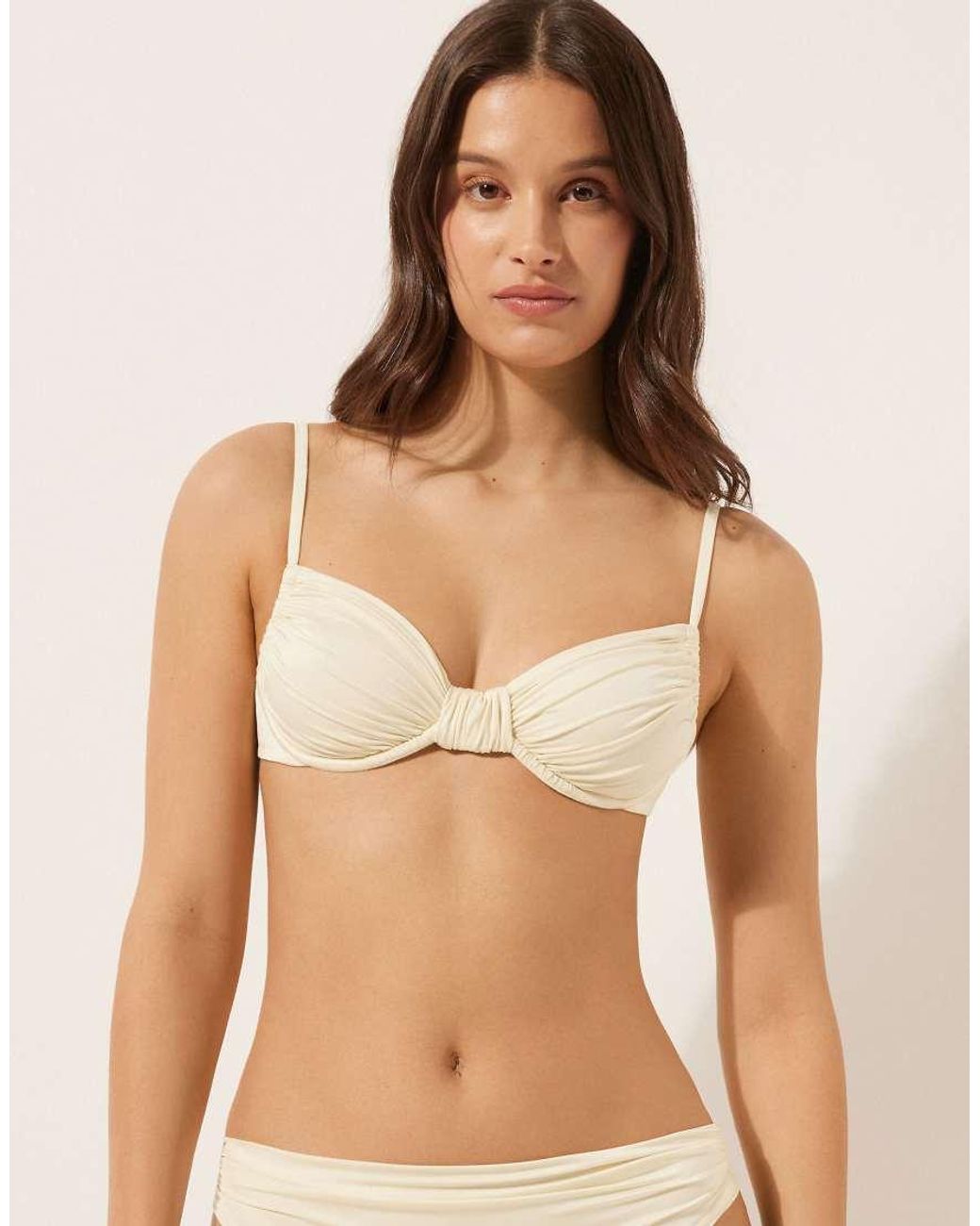 Calzedonia Natural Shiny Satin Fuller Bust Balconette Bikini Top