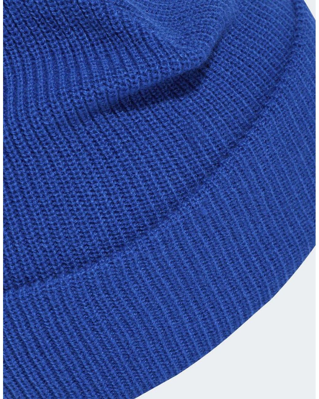 Adidas Originals Blue Essentials Label Beanie Cuffed