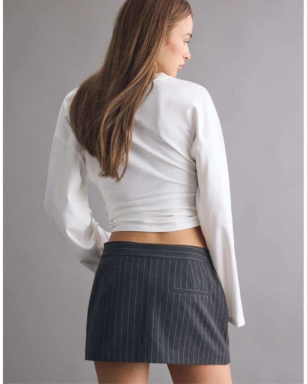 Stradivarius Gray Crossover Mini Skort
