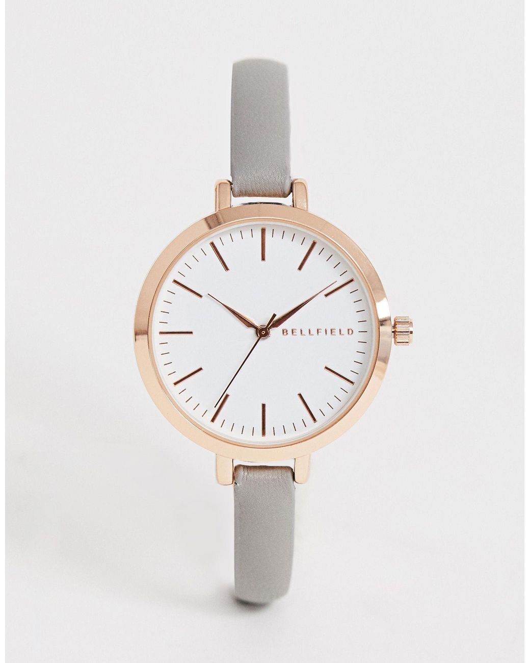 Bellfield schmale damen armbanduhr mit em armband in Grau Lyst DE