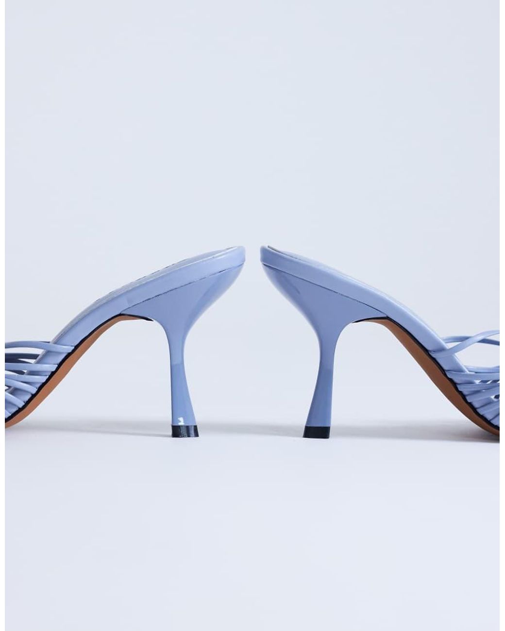 TOPSHOP Blue Simba Strappy Mule High Sandals