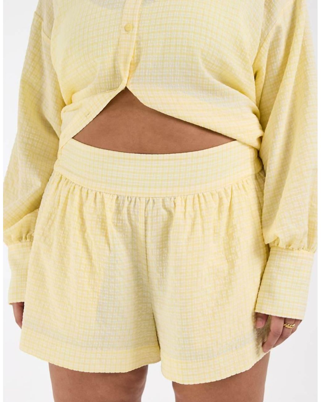 ASOS Yellow Asos Design Curve Pull On Shorts