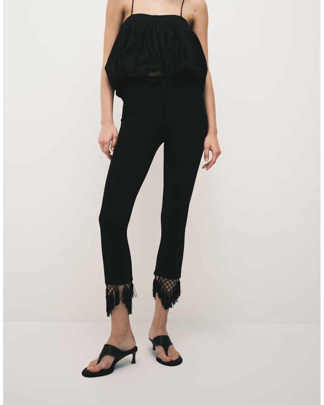 ASOS White Ponte Capri Pant With Tassel Hem