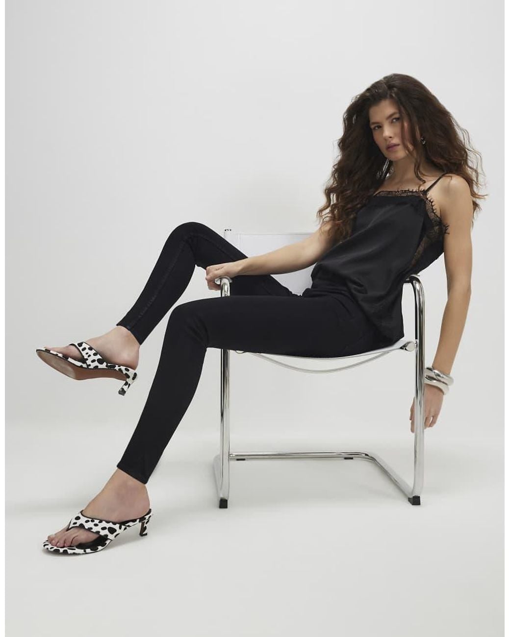 River Island Blue Mid Rise Sculpt Skinny Jeans