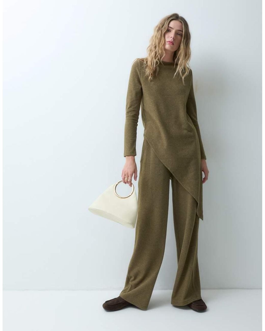 ASOS Green Supersoft Wide Leg Co-ord Trouser