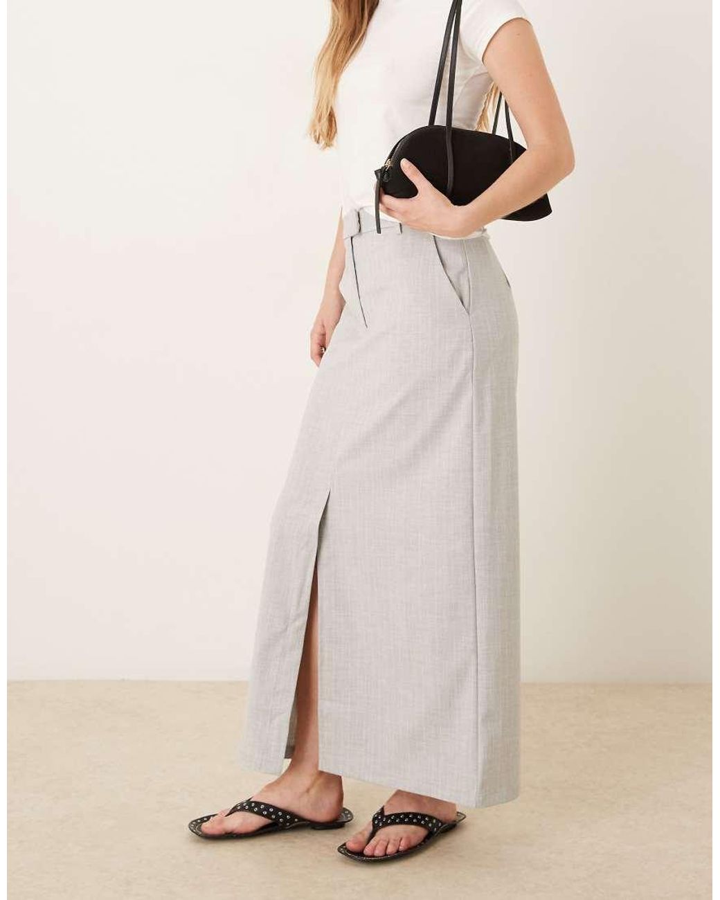 NARRATED Natural Pencil Maxi Skirts