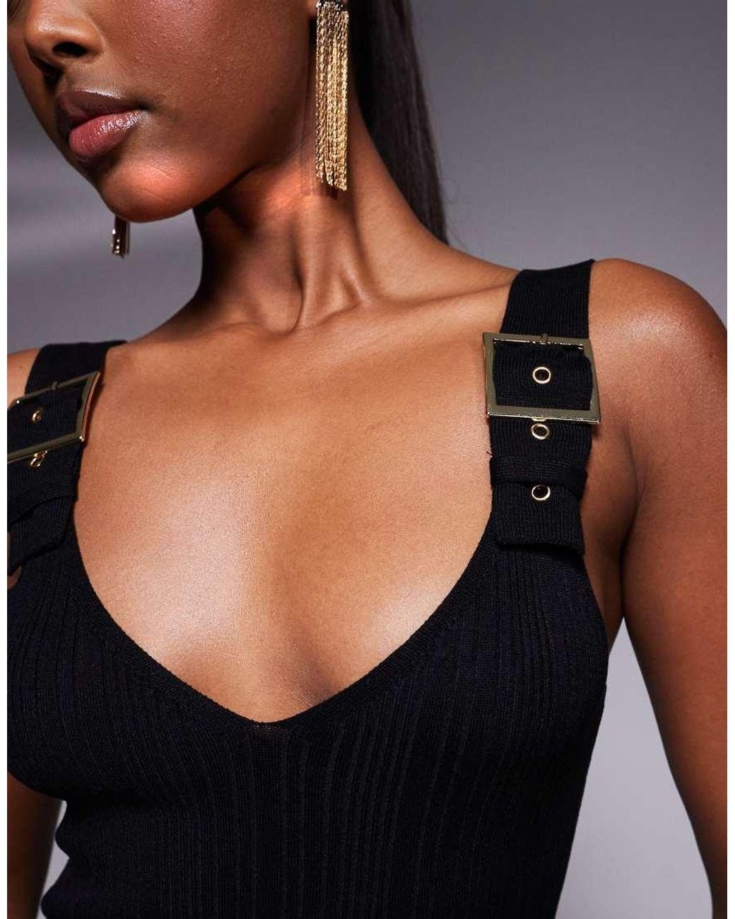 River Island Blue Buckle Detail Dress