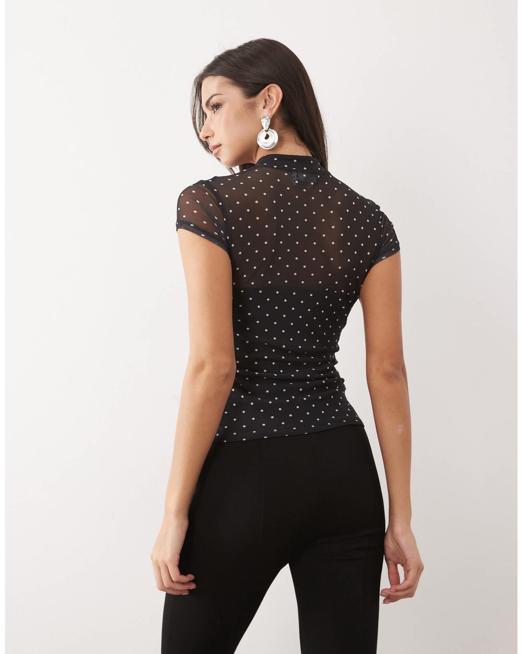 ASOS Rouleau Loop Top With Cutout in Black | Lyst