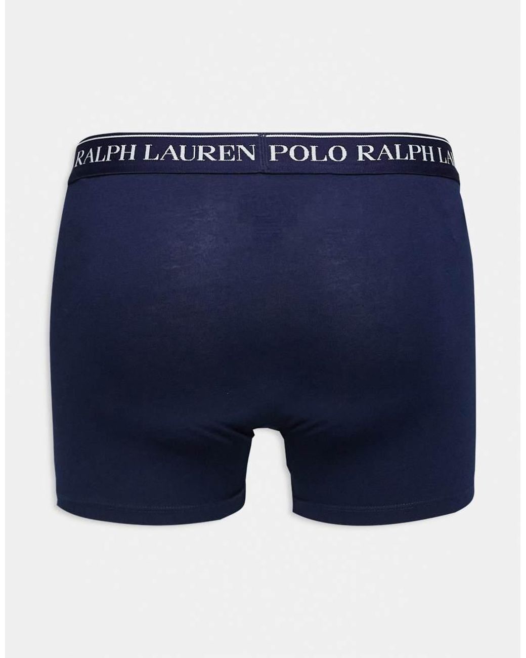 Polo Ralph Lauren Blue 3 Pack Logo Waistband Trunks for men