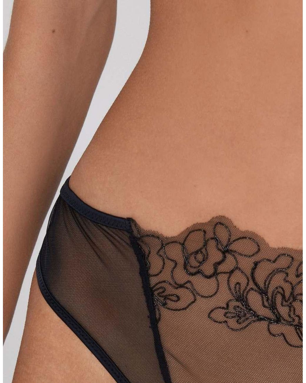 Tezenis Brown Fleur Noir Brazilian Briefs