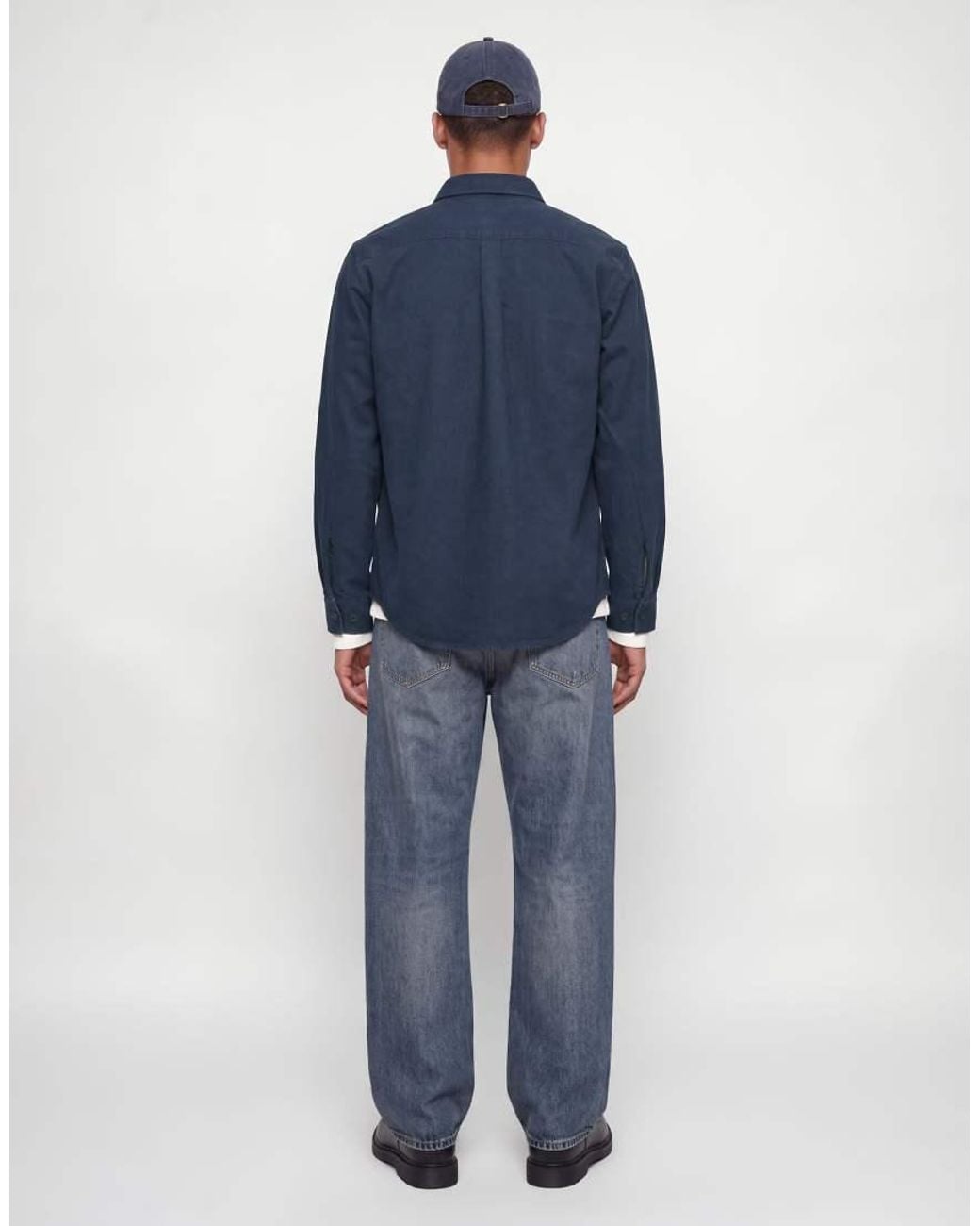 Jack & Jones Blue Bluivy Relaxed Fit Spread Collar Long Sleeve Shirt for men