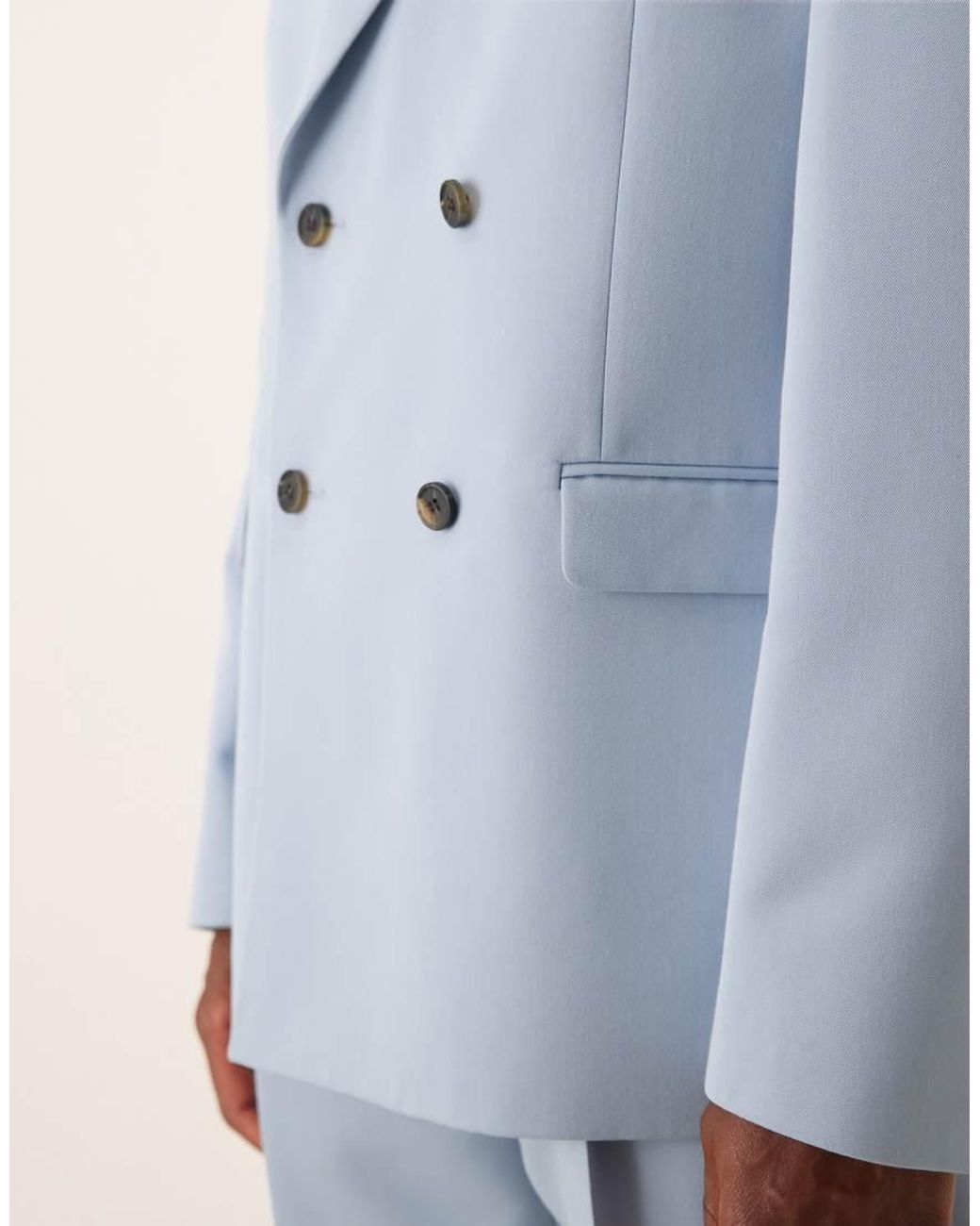 ASOS White Relaxed Double Breasted Suit Jacket for men
