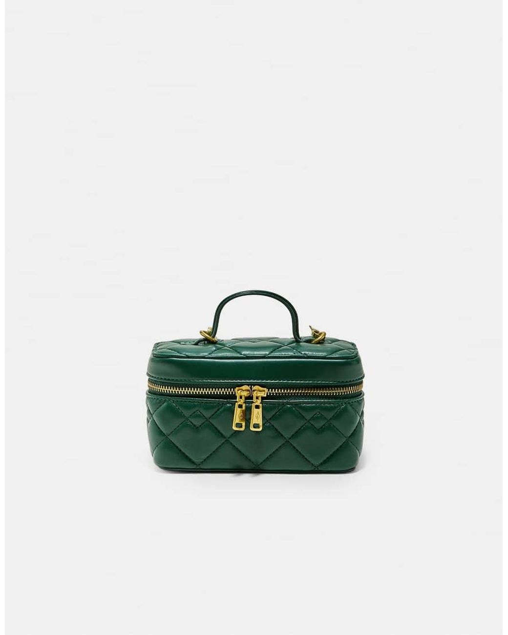 Stradivarius Green Quilted Crossbody Bag