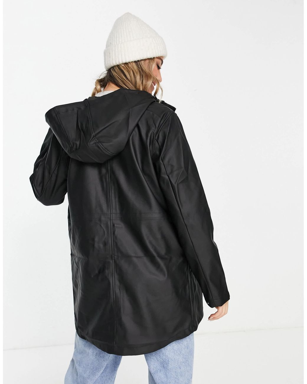 Vero Moda Black Hooded Rain Jacket