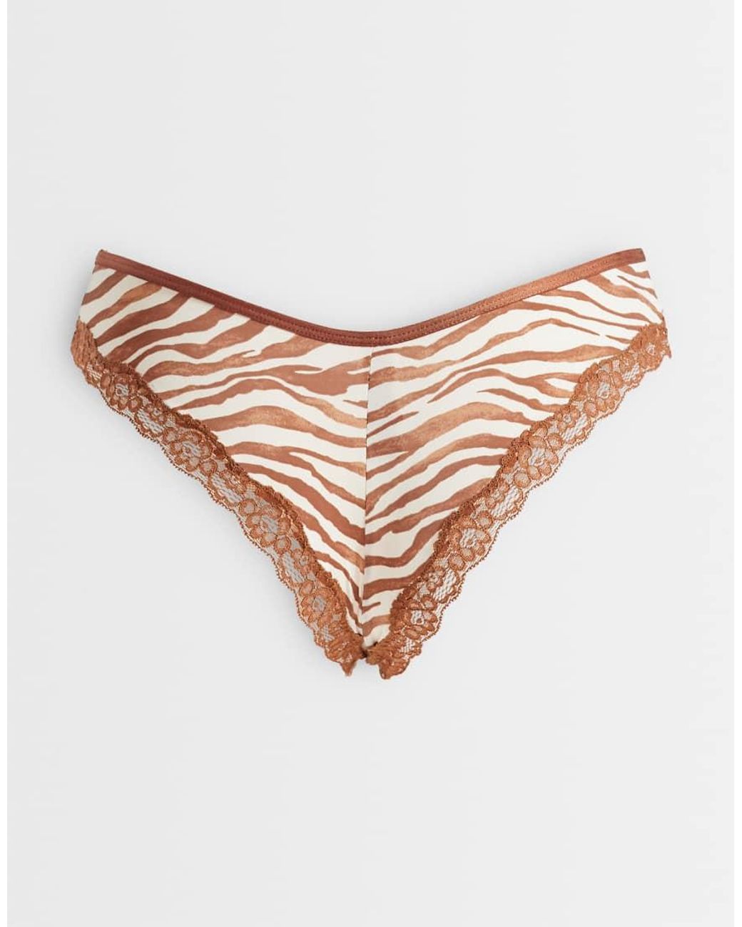 Lindex Natural 3 Pack Soft Micro Brazilian Brief With Lace Trim