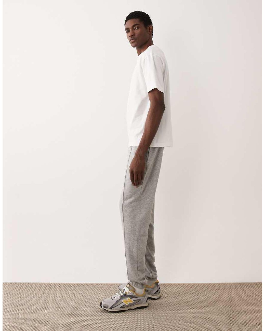 ASOS Natural Slim Fit joggers With Pintucks for men