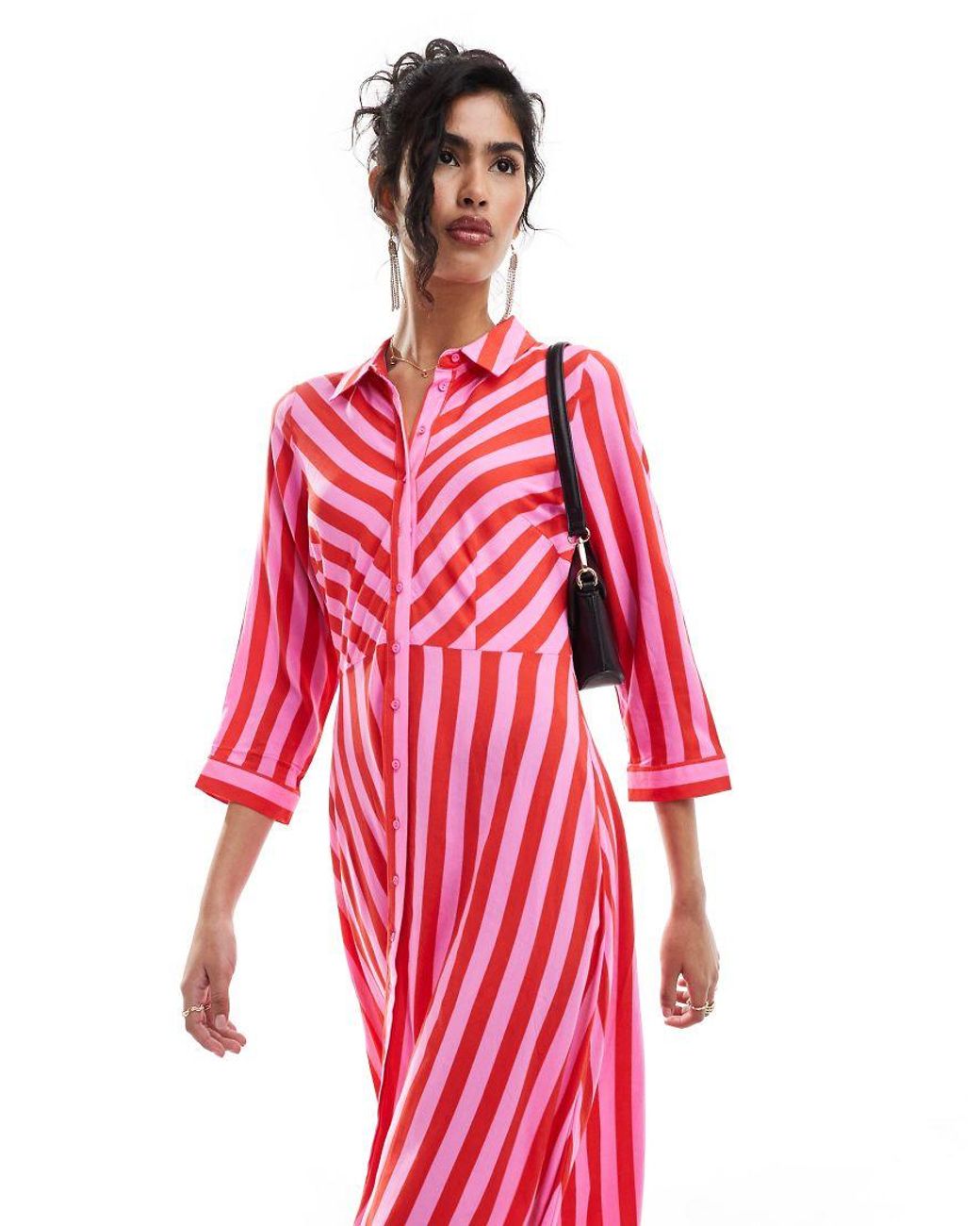Y.A.S Red Maxi Shirt Dress