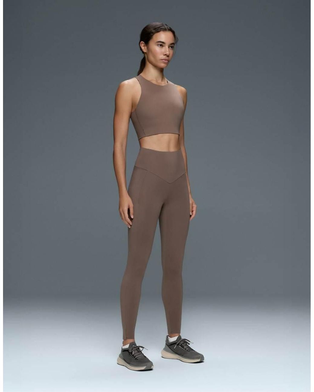 Oysho Gray Light Touch Crossover Back Tank Top