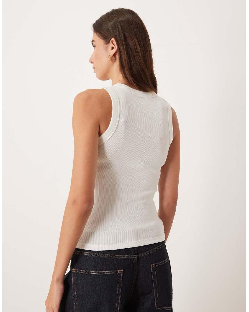 Calvin Klein Natural Monogram Rib Tank