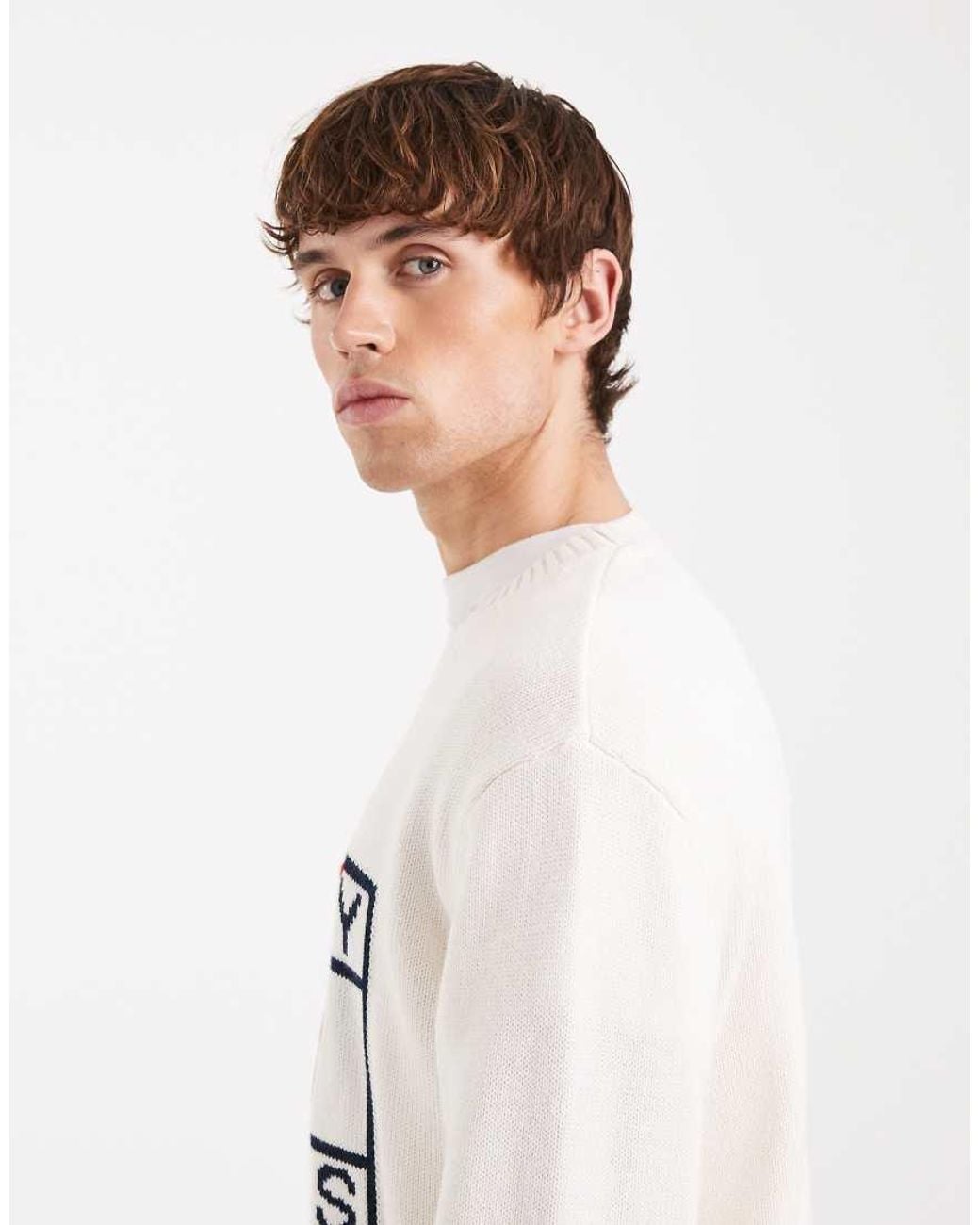 Tommy Hilfiger White Signature Graphic Logo Jumper for men