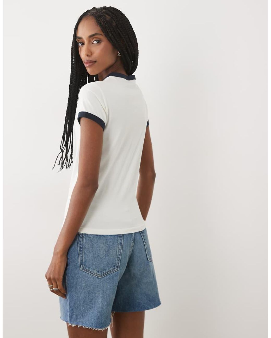 ASOS Blue Baby Tee With Parrot Print Top