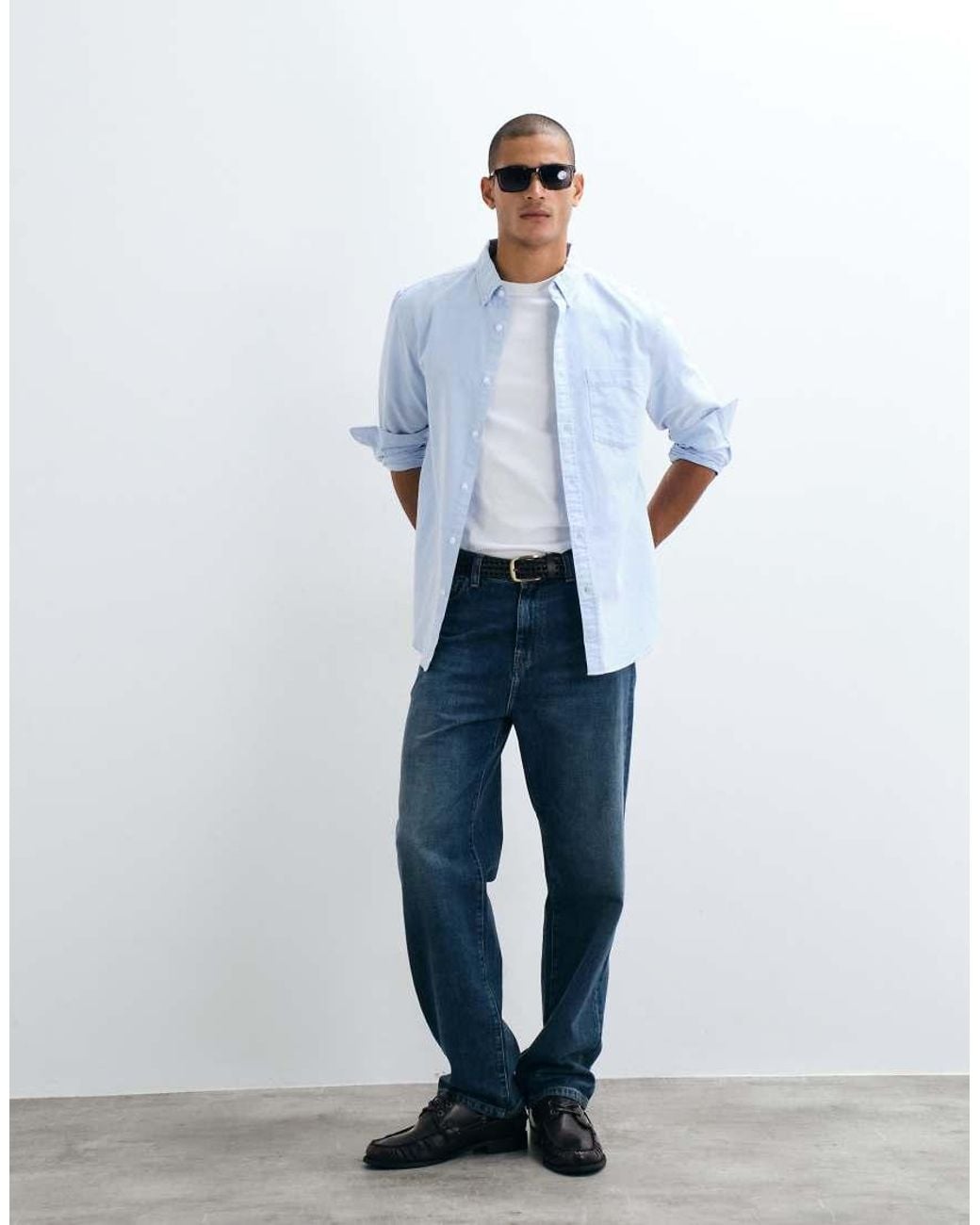 ASOS Blue Regular Fit Oxford Shirt for men