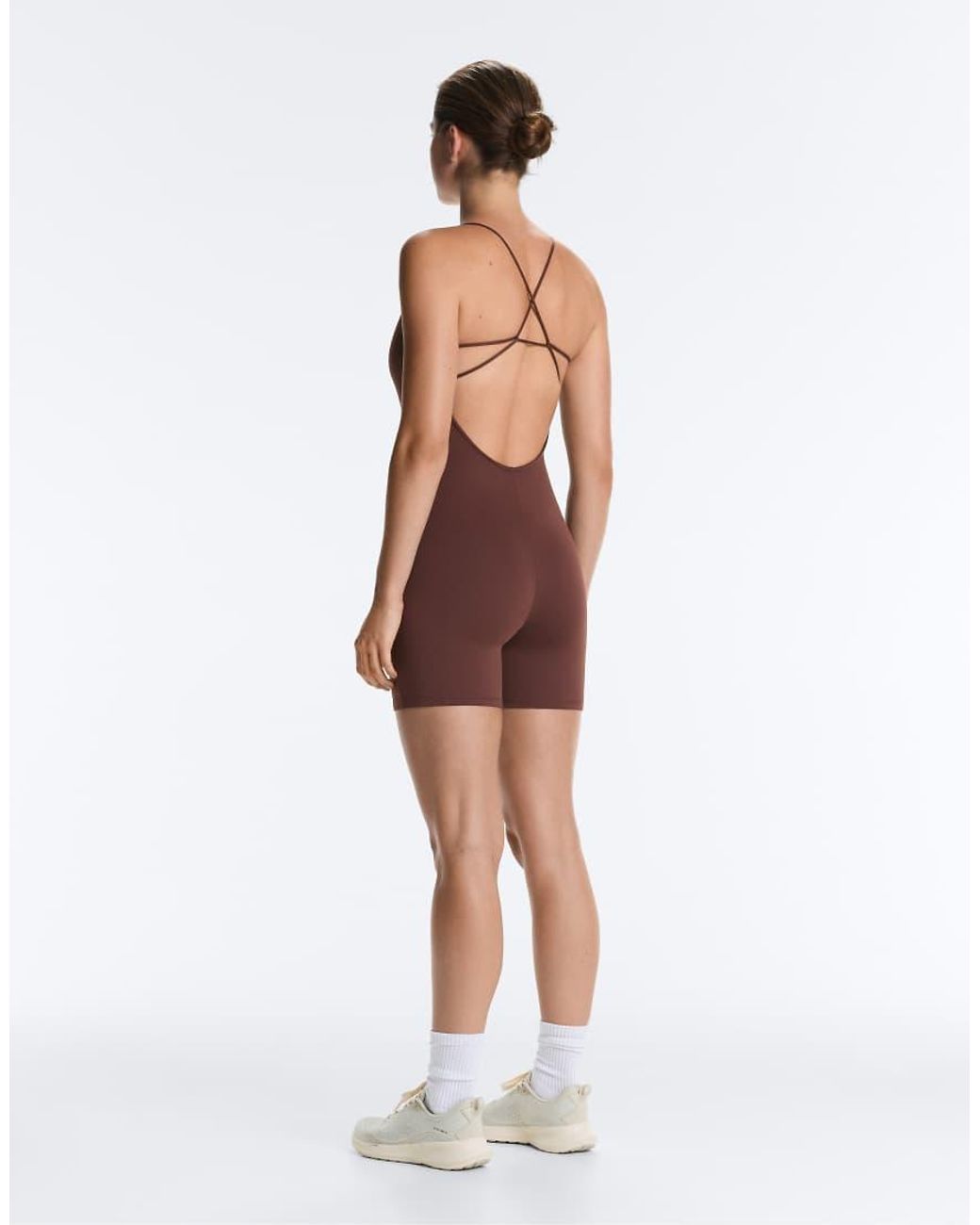 Oysho Brown Comfortlux Strappy Back Short Jumpsuit
