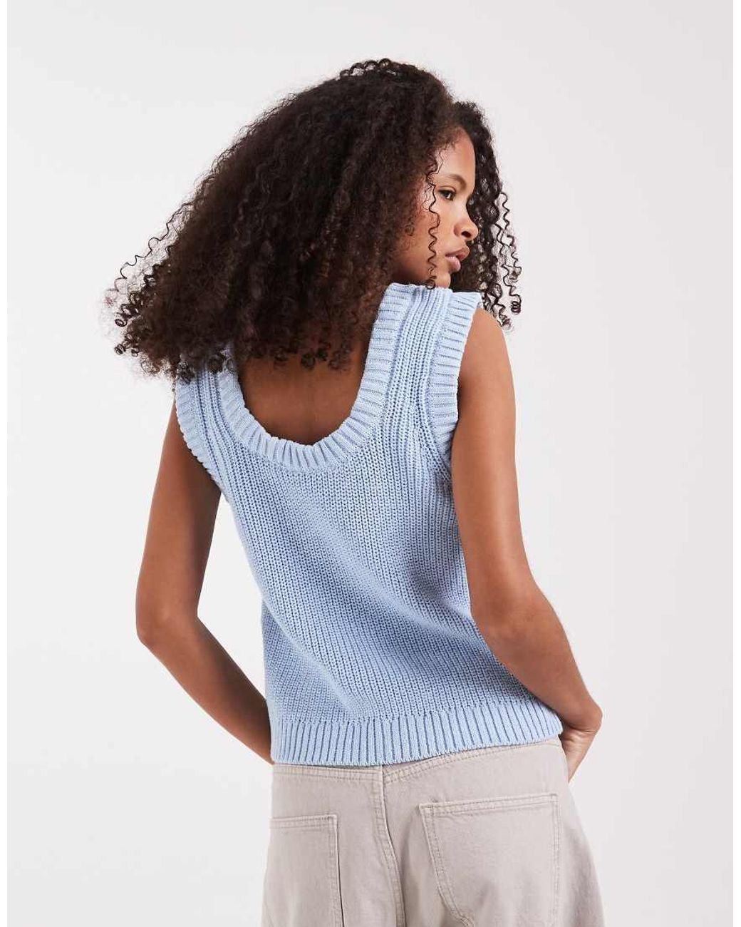 ASOS White Knitted Scoop Cami Top