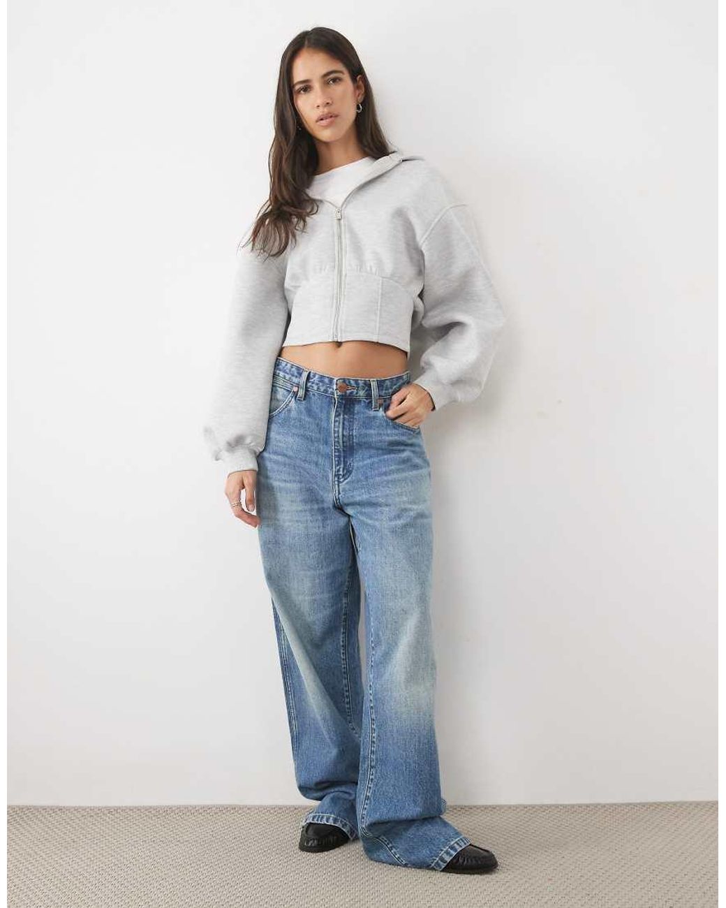 ASOS Gray Corset Style Waist Hoodie