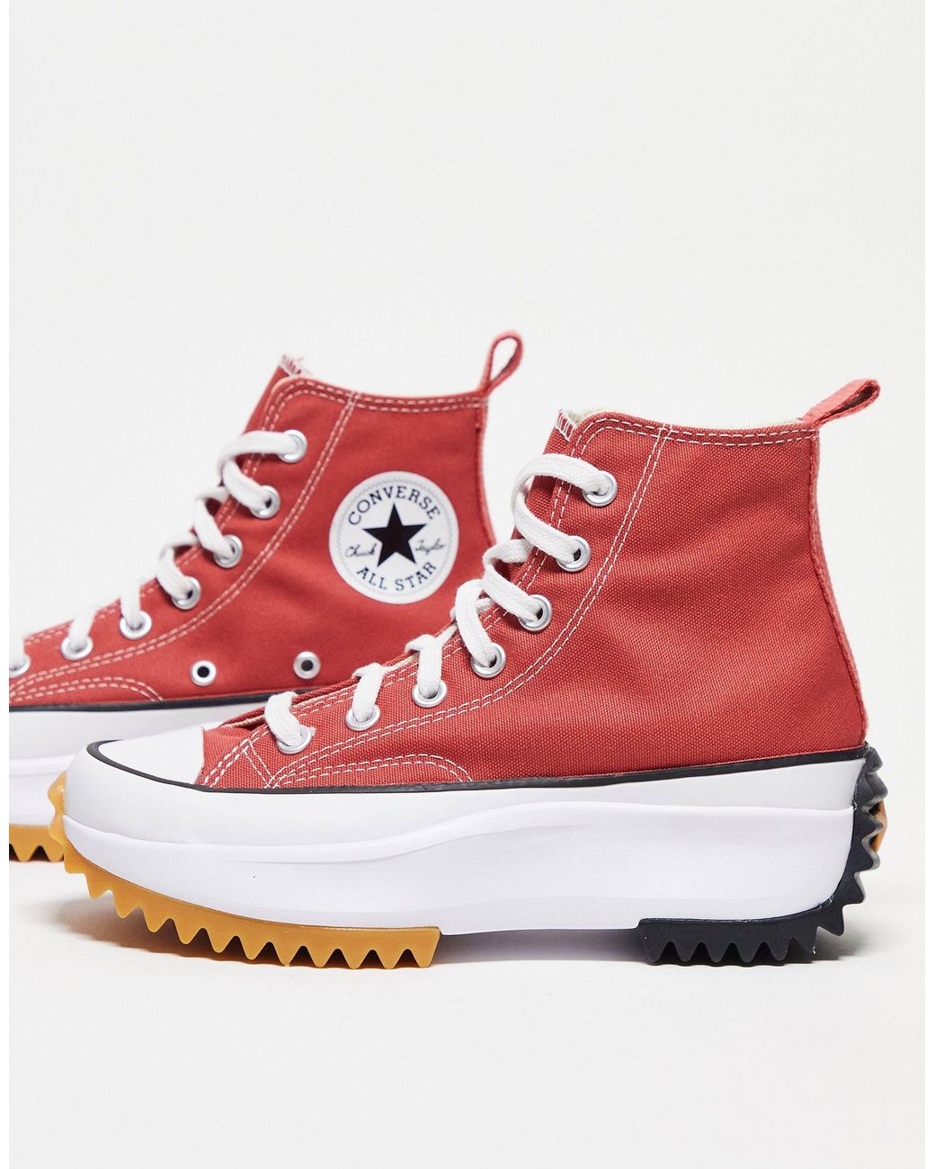 Run star hike hi - sneakers alte rosse di Converse in Rosso | Lyst