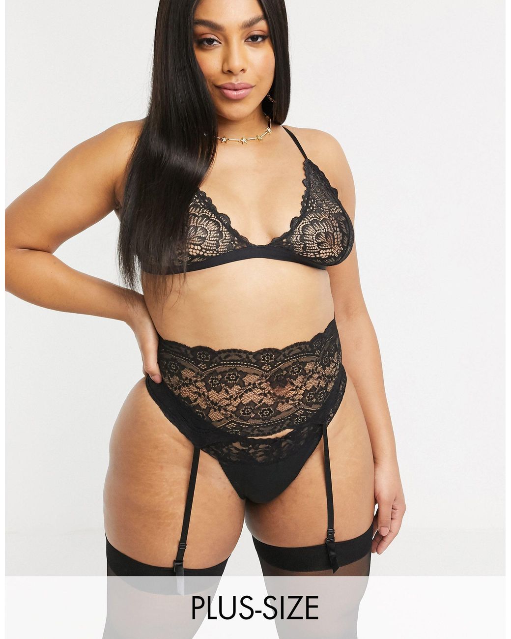 Ann Summers Curve Bow Back Lace Up Suspender Set in Black | Lyst Canada