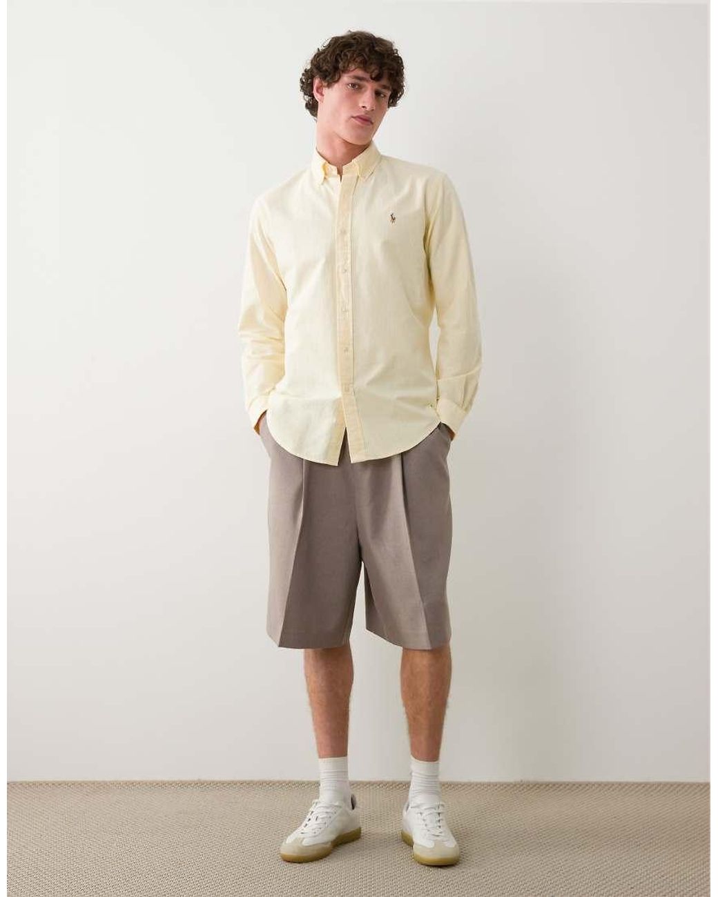 Polo Ralph Lauren Natural Icon Logo Long Sleeve Striped Shirt for men