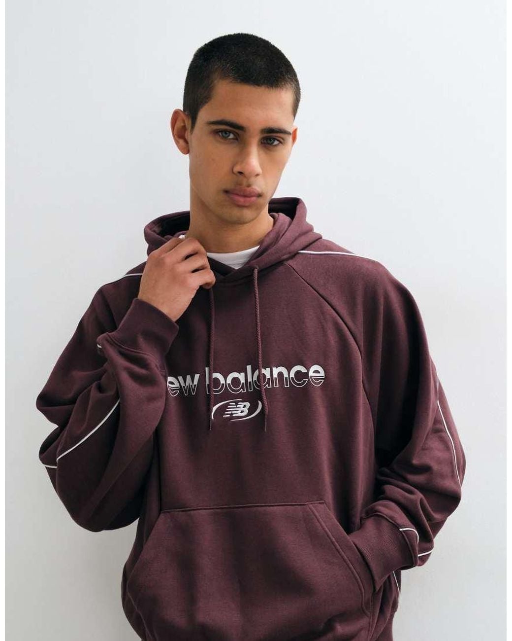 New Balance Red Trackside French Terry Hoodie for men
