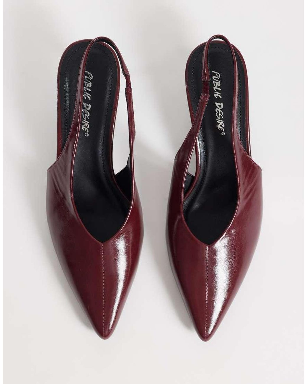 Public Desire Pink Lychee Slingback Kitten Heel Shoes