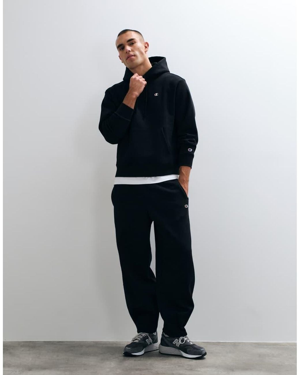 Champion Black Modern Heritage Hoodie for men