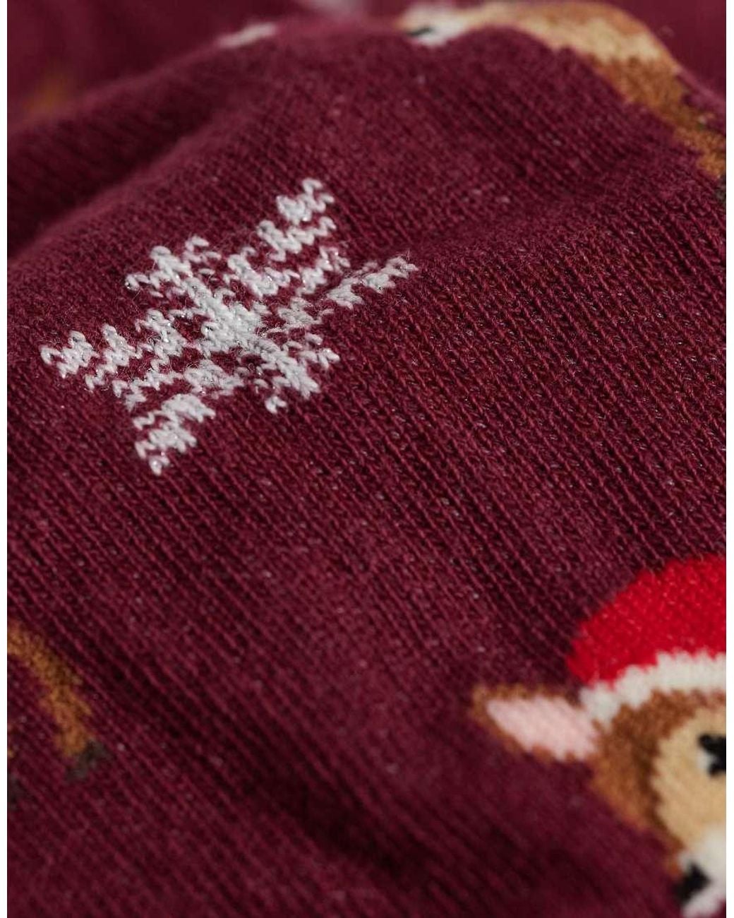 Accessorize Red Christmas Reindeer Socks