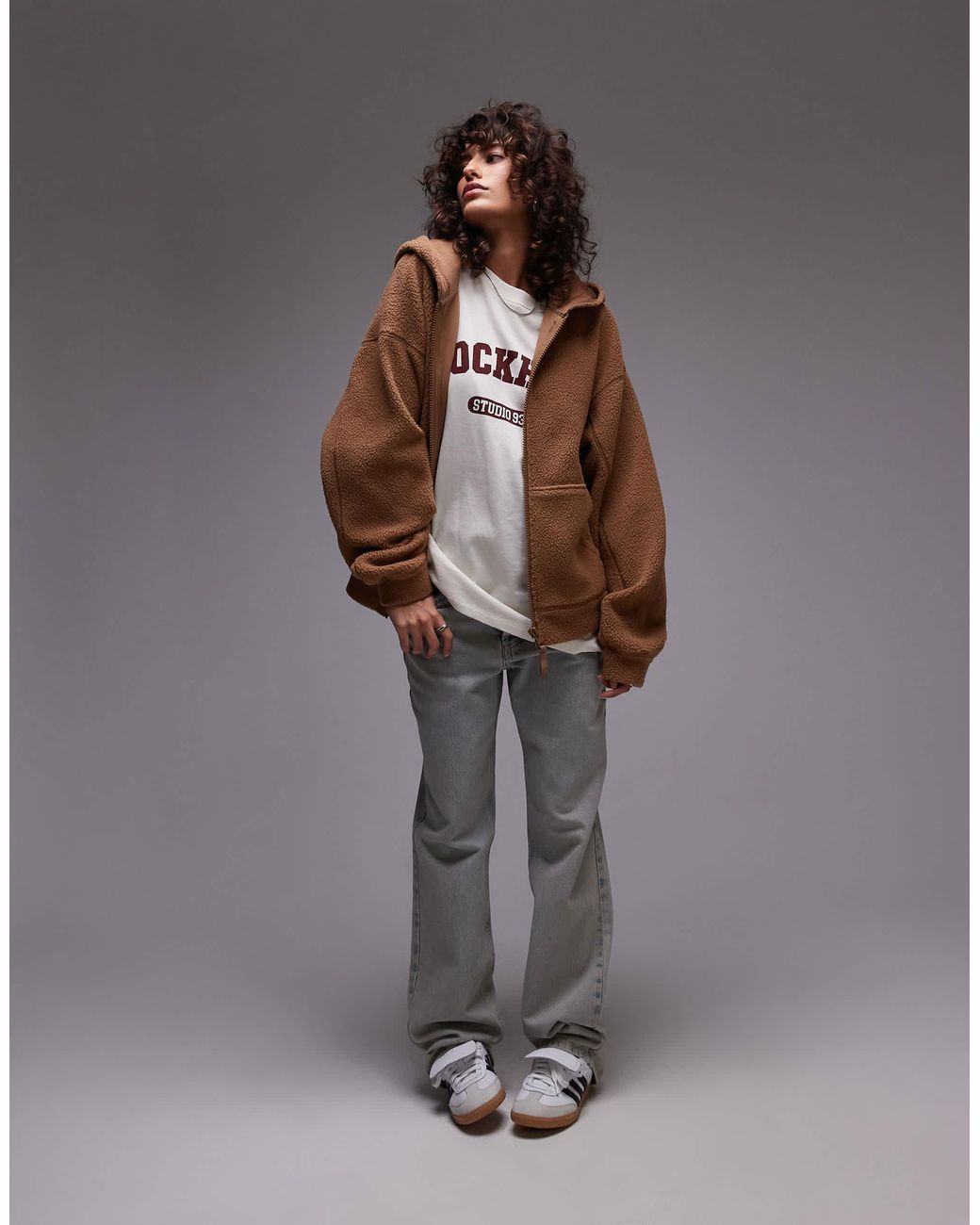Cropped borg hoodie best sale