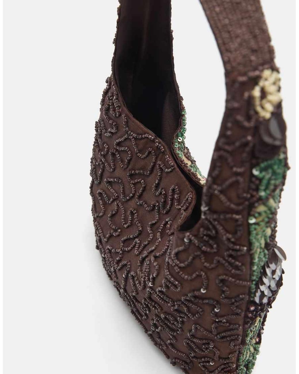 Borsa Da Spalla Con Perline di Pull&Bear in Gray