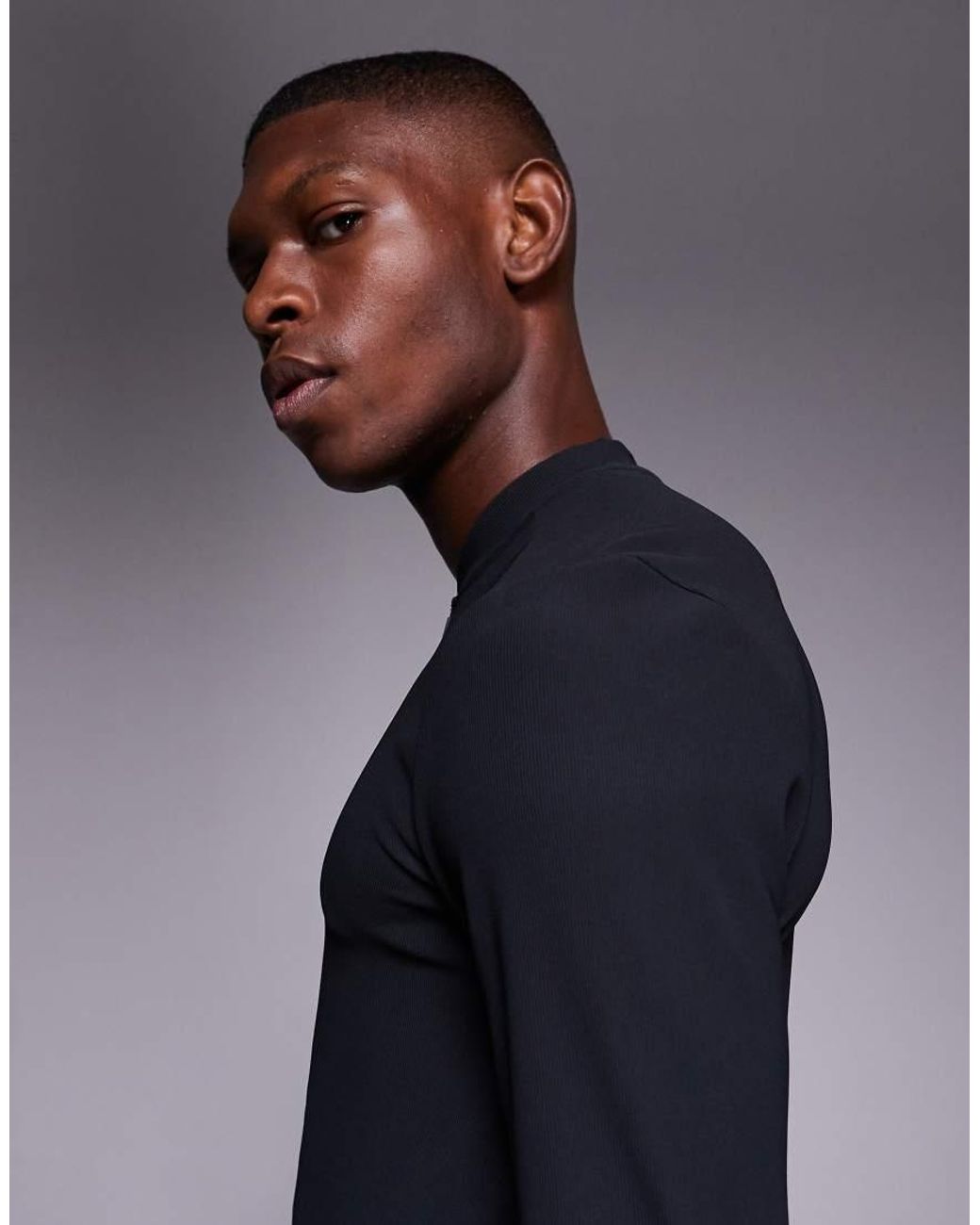 4505 Blue Active Rib Slim Fit Long Sleeve Zip Up Running Top for men
