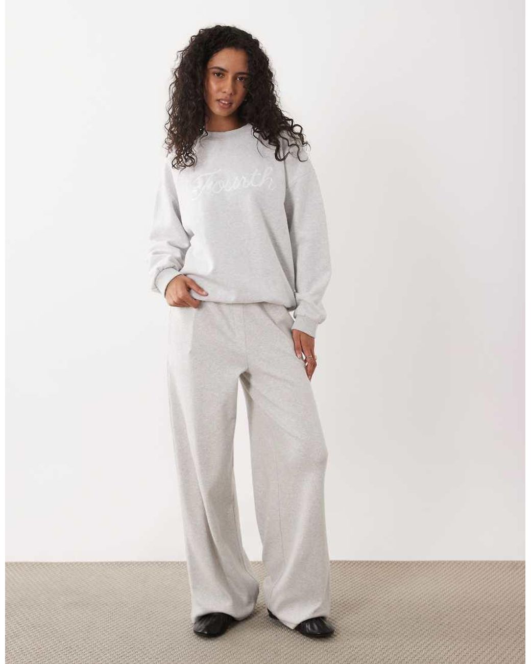 4th & Reckless Gray Cotton 'fourth' Loopback Front Graphic Sweatshirt