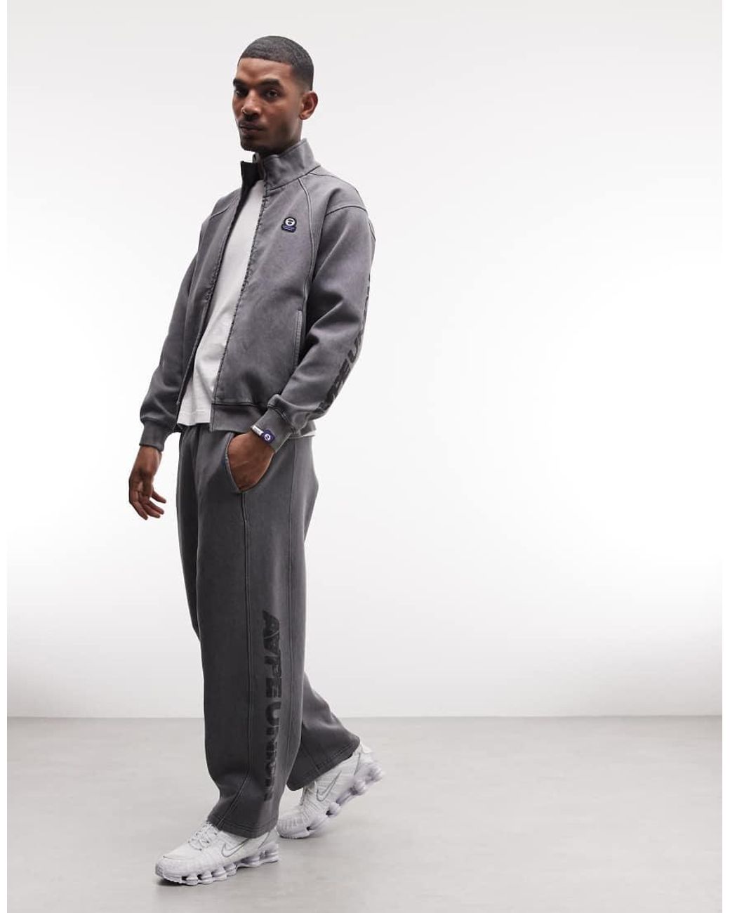 Aape By A Bathing Ape White Aape By A Bathing Ape Wide Leg Trackies for men